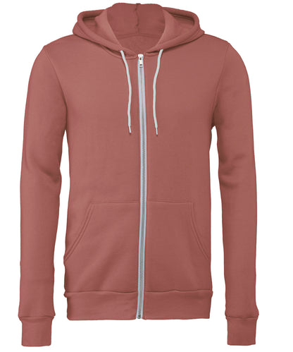 Tryck din logga på Hoodies från Bella Canvas - Anpassa Bella Canvas - Polycotton Fleece Zip Unisex Hoodie i färgen Ljus orange för företag, föreningar och privatpersoner