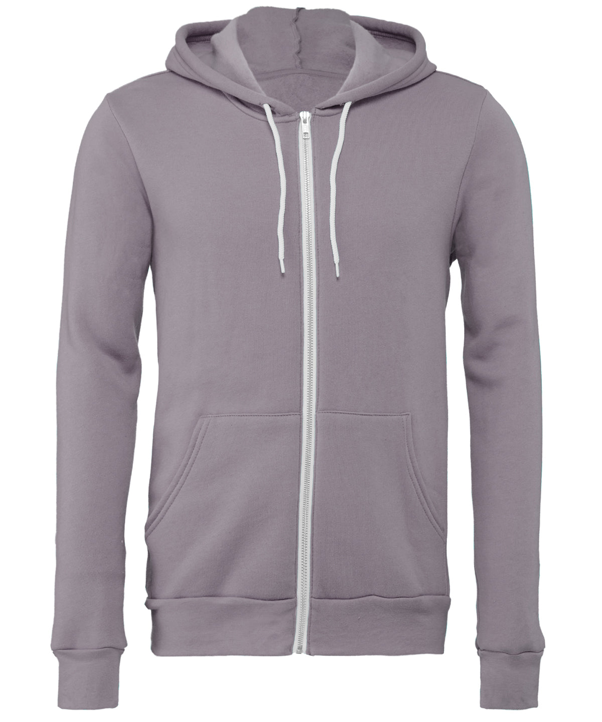 Tryck din logga på Hoodies från Bella Canvas - Anpassa Bella Canvas - Polycotton Fleece Zip Unisex Hoodie i färgen Mellangrå för företag, föreningar och privatpersoner