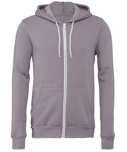 Tryck din logga på Hoodies från Bella Canvas - Anpassa Bella Canvas - Polycotton Fleece Zip Unisex Hoodie i färgen Mellangrå för företag, föreningar och privatpersoner