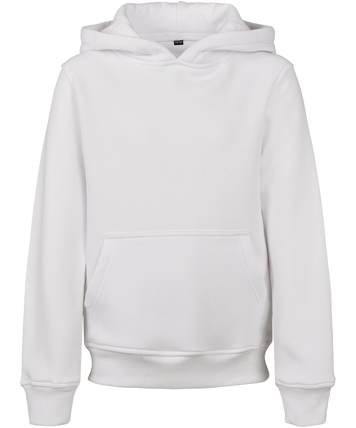 Tryck din logga på Hoodies från Build Your Brand - Anpassa Build Your Brand - Bas Hoodie för Barn i färgen Vit för företag, föreningar och privatpersoner