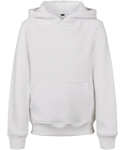 Tryck din logga på Hoodies från Build Your Brand - Anpassa Build Your Brand - Bas Hoodie för Barn i färgen Vit för företag, föreningar och privatpersoner