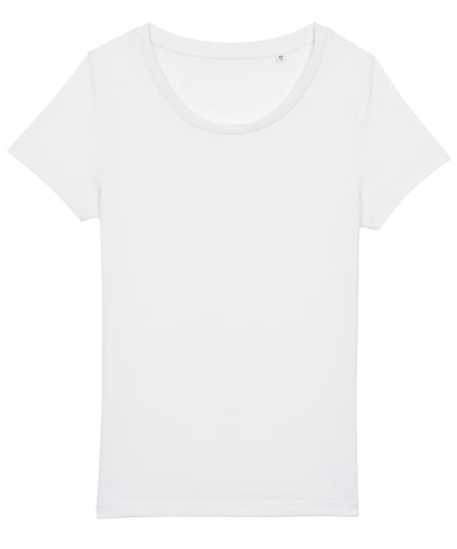 Tryck din logga på T-shirts från Stanley/Stella - Anpassa Stella Jazzer – The Essential T-shirt, Dam i färgen Vit 3XL för företag, föreningar och privatpersoner