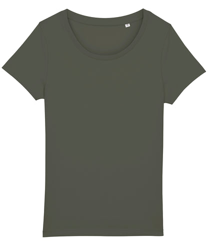 Tryck din logga på T-shirts från Stanley/Stella - Anpassa Stella Jazzer – The Essential T-shirt, Dam i färgen Khaki för företag, föreningar och privatpersoner