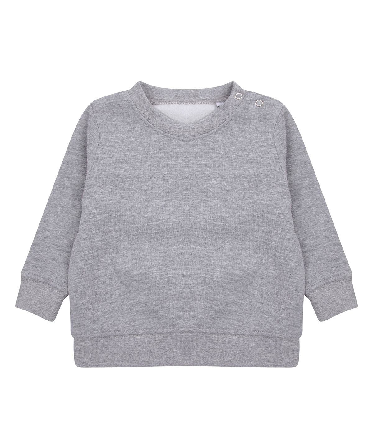 Tryck din logga på Sweatshirts från Larkwood - Anpassa Sweatshirt med rund hals och tryckknappar på axlarna i färgen Ljunggrå för företag, föreningar och privatpersoner
