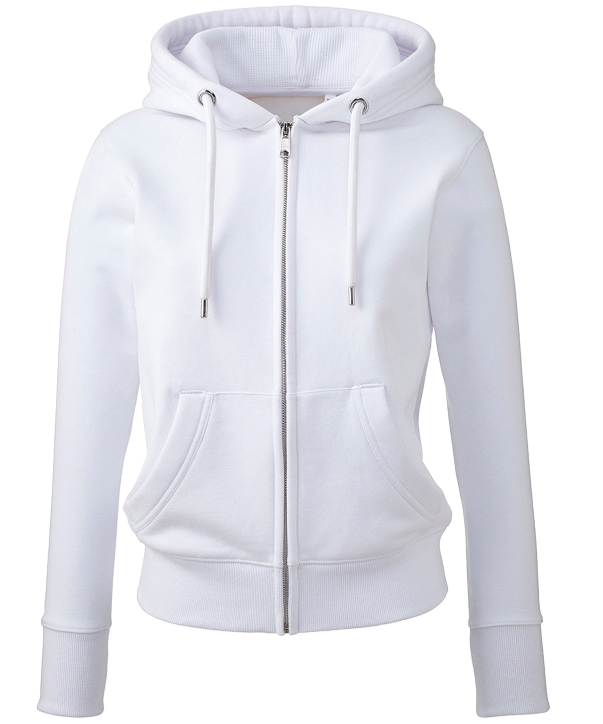 Tryck din logga på Hoodies från Anthem - Anpassa Anthem - Studio Zip Hoodie för Dam i färgen Vit för företag, föreningar och privatpersoner