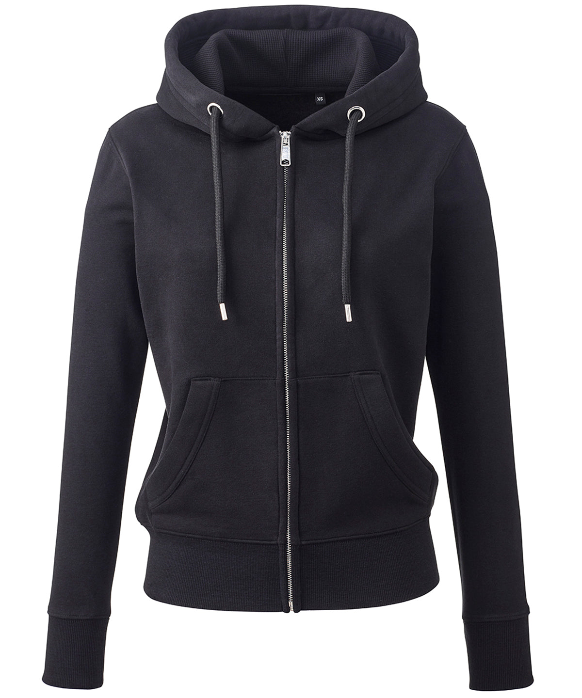 Tryck din logga på Hoodies från Anthem - Anpassa Anthem - Studio Zip Hoodie för Dam i färgen Svart för företag, föreningar och privatpersoner