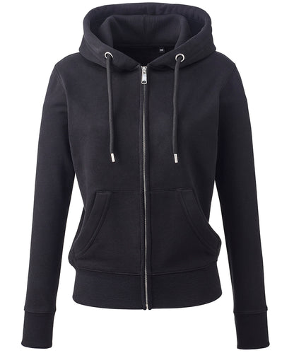 Tryck din logga på Hoodies från Anthem - Anpassa Anthem - Studio Zip Hoodie för Dam i färgen Svart för företag, föreningar och privatpersoner