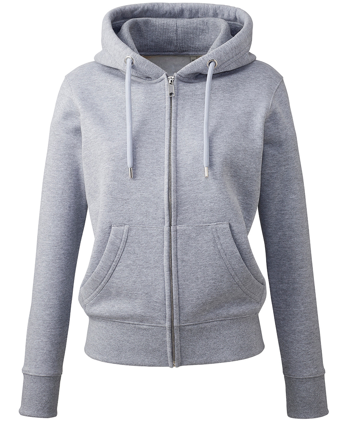 Tryck din logga på Hoodies från Anthem - Anpassa Anthem - Studio Zip Hoodie för Dam i färgen Mellangrå för företag, föreningar och privatpersoner