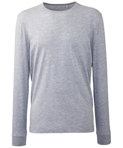 Tryck din logga på T-shirts från Anthem - Anpassa Anthem Long Sleeve Tee i färgen Mellangrå för företag, föreningar och privatpersoner