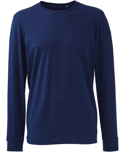 Tryck din logga på T-shirts från Anthem - Anpassa Anthem Long Sleeve Tee i färgen Marinblå för företag, föreningar och privatpersoner