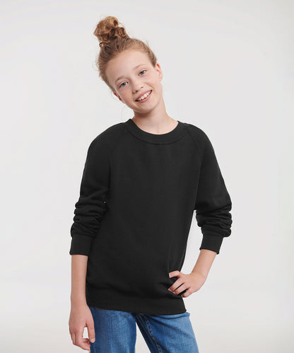 Tryck din logga på Sweatshirts från Russell Europe - Anpassa Russell Europe - Sweatshirt med Raglanärm för Barn i färgen för företag, föreningar och privatpersoner