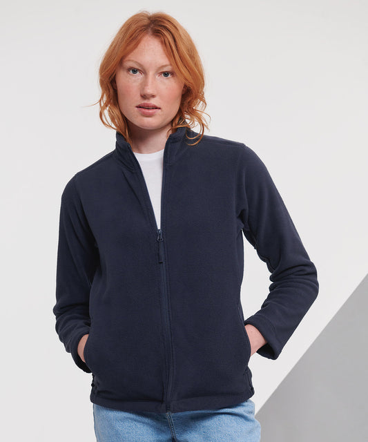 Tryck din logga på Fleece från Russell Europe - Anpassa Fleece med dragkedja för damer för utomhusbruk i färgen för företag, föreningar och privatpersoner