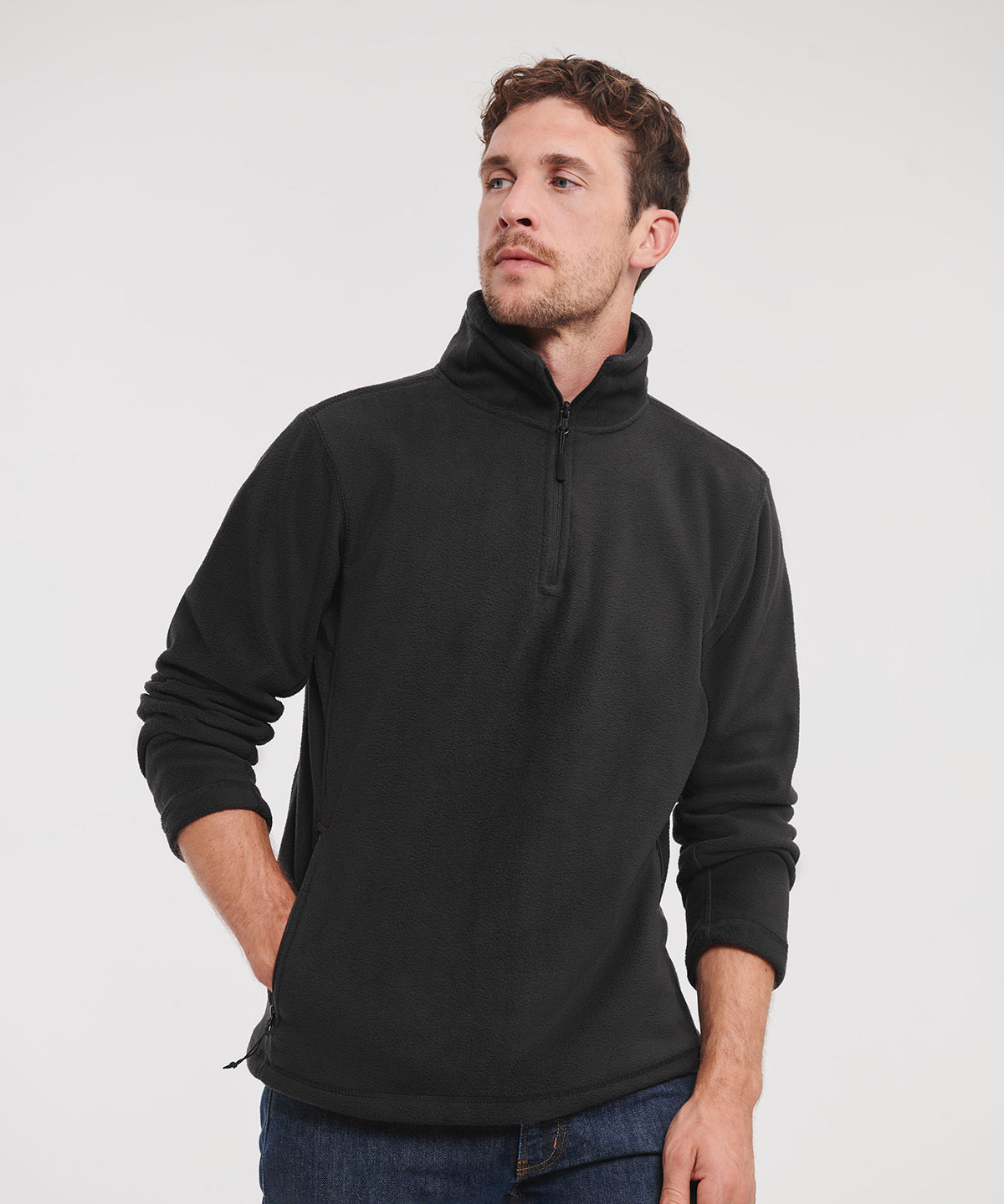 Tryck din logga på Fleece från Russell Europe - Anpassa Zip fleece för utomhusbruk i färgen för företag, föreningar och privatpersoner