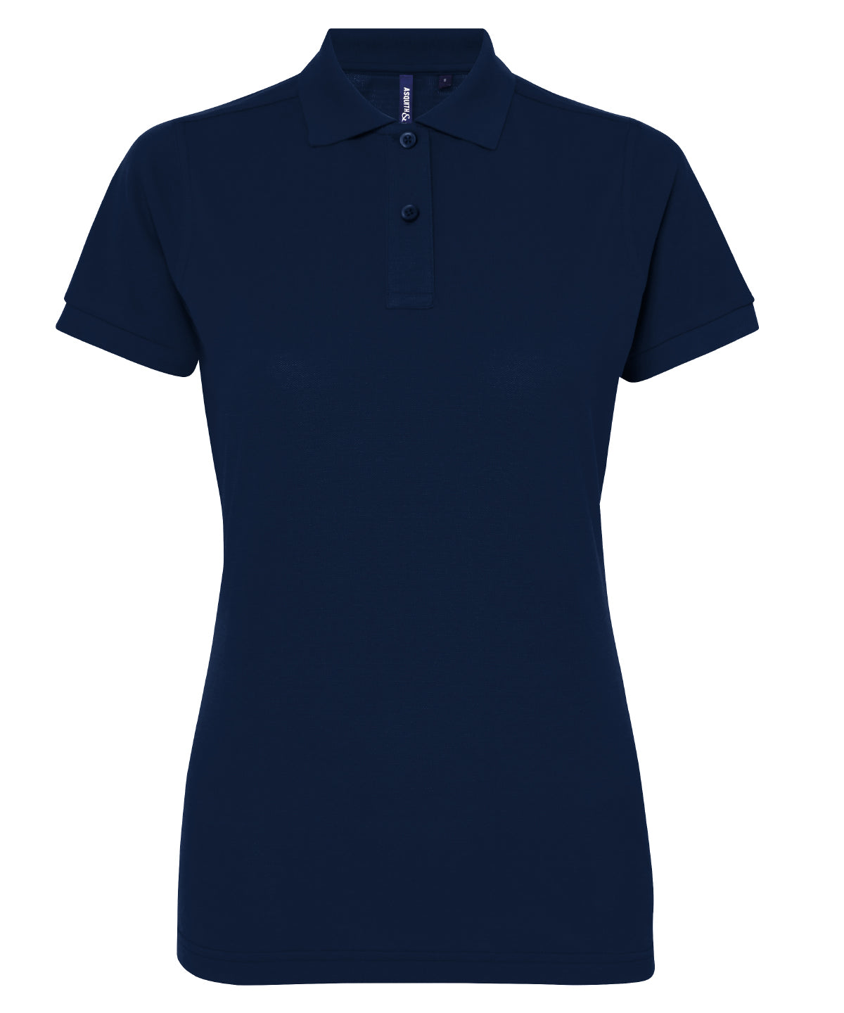 Tryck din logga på Piké från Asquith & Fox - Anpassa Women's Polycotton Polo i färgen Marinblå för företag, föreningar och privatpersoner