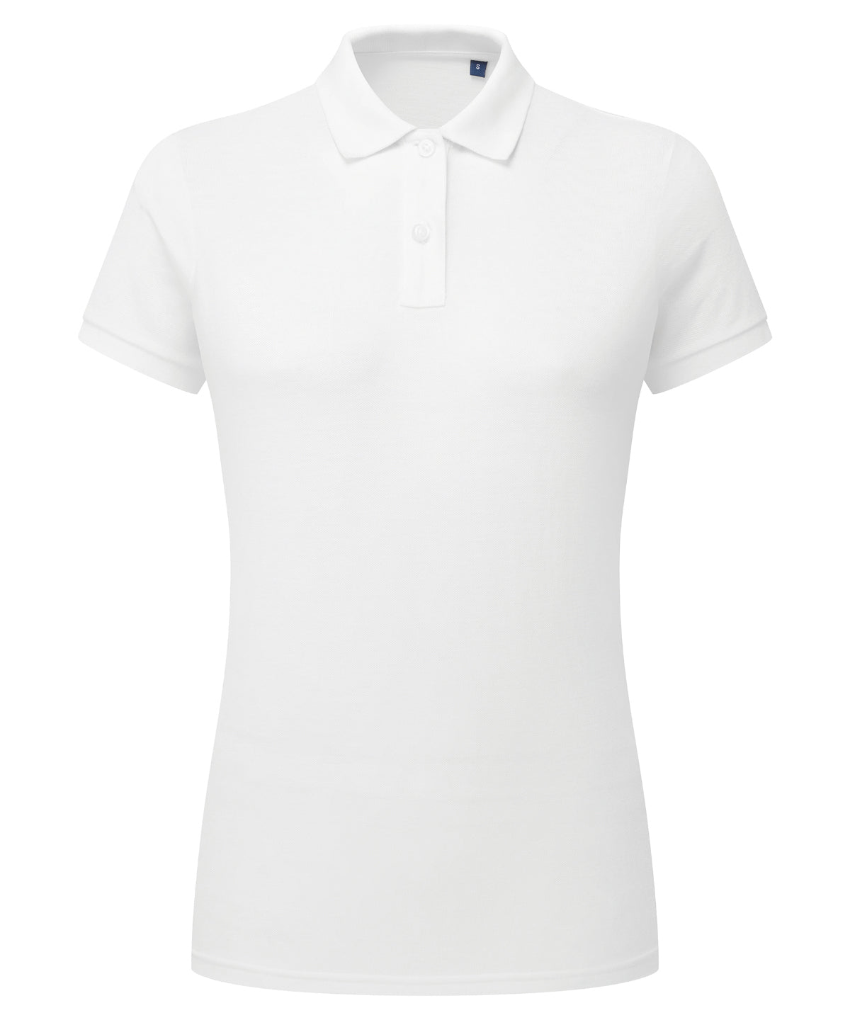 Tryck din logga på Piké från Asquith & Fox - Anpassa Women's Polycotton Polo i färgen Vit för företag, föreningar och privatpersoner