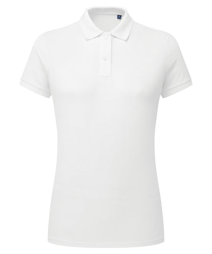 Tryck din logga på Piké från Asquith & Fox - Anpassa Women's Polycotton Polo i färgen Vit för företag, föreningar och privatpersoner