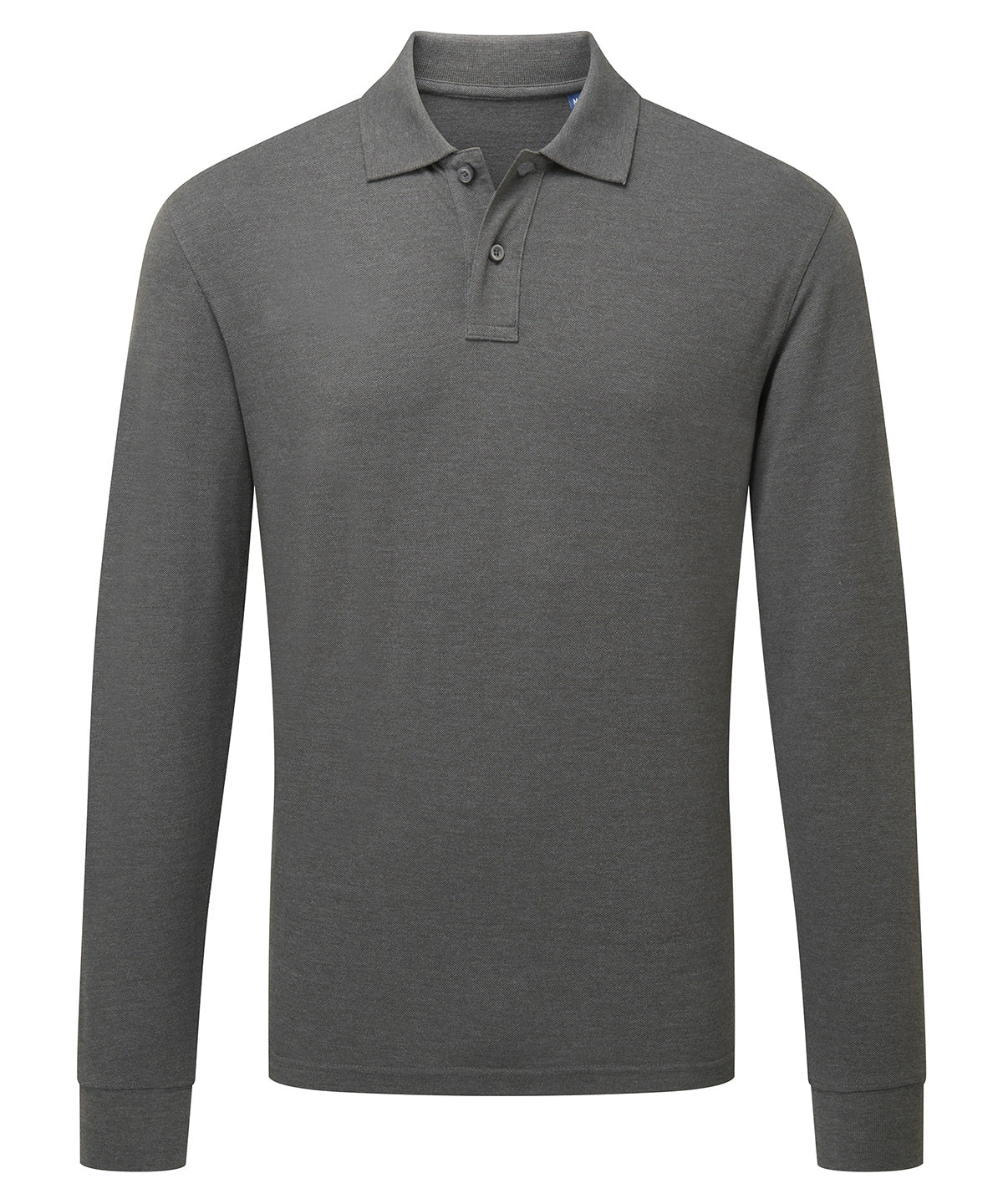 Tryck din logga på Piké från Asquith & Fox - Anpassa Classic Long Sleeve Polo i färgen Mörkgrå för företag, föreningar och privatpersoner