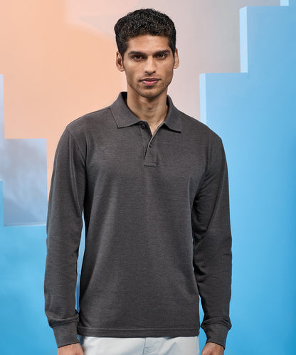 Tryck din logga på Piké från Asquith & Fox - Anpassa Classic Long Sleeve Polo i färgen för företag, föreningar och privatpersoner
