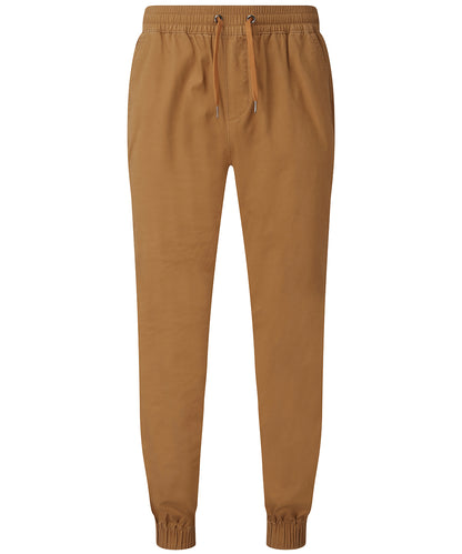 Tryck din logga på Mjukisbyxor från Asquith & Fox - Anpassa Twill-jogger i färgen Mellanbrun för företag, föreningar och privatpersoner