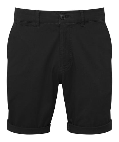 Tryck din logga på Shorts från Asquith & Fox - Anpassa Lätta chino-shorts för herrar i färgen Svart för företag, föreningar och privatpersoner