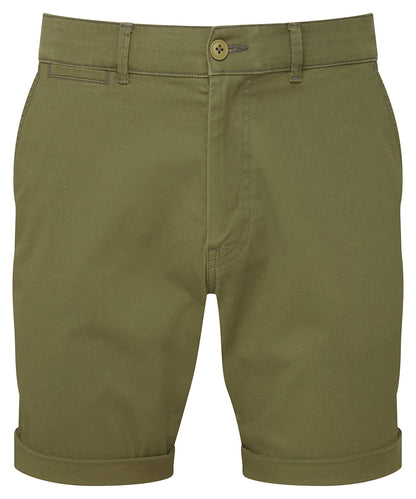 Tryck din logga på Shorts från Asquith & Fox - Anpassa Lätta chino-shorts för herrar i färgen Oliv för företag, föreningar och privatpersoner