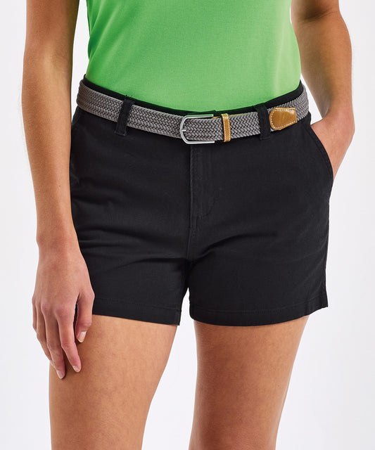Tryck din logga på Shorts från Asquith & Fox - Anpassa Chino shorts för dam i färgen för företag, föreningar och privatpersoner