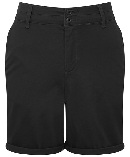 Tryck din logga på Shorts från Asquith & Fox - Anpassa Lätta chino-shorts för damer i färgen Svart för företag, föreningar och privatpersoner