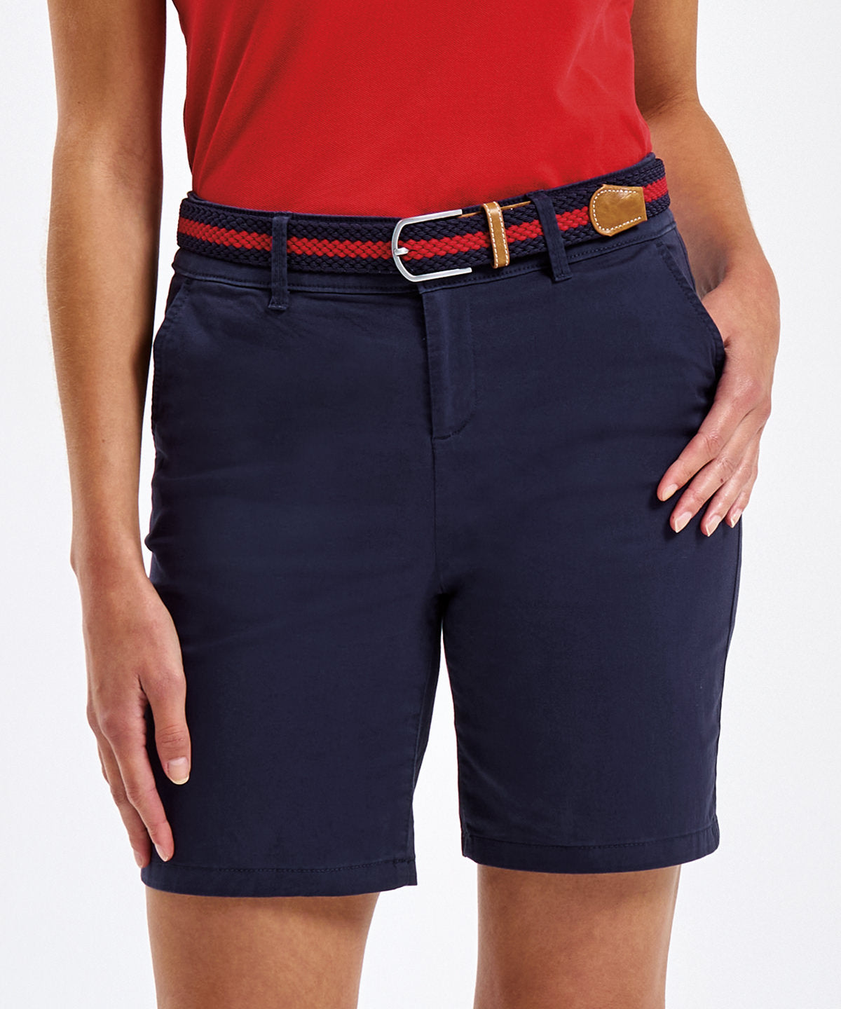 Tryck din logga på Shorts från Asquith & Fox - Anpassa Lätta chino-shorts för damer i färgen för företag, föreningar och privatpersoner