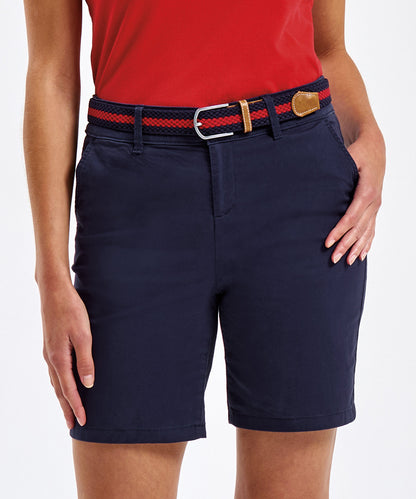 Tryck din logga på Shorts från Asquith & Fox - Anpassa Lätta chino-shorts för damer i färgen för företag, föreningar och privatpersoner