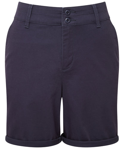 Tryck din logga på Shorts från Asquith & Fox - Anpassa Lätta chino-shorts för damer i färgen Marinblå för företag, föreningar och privatpersoner