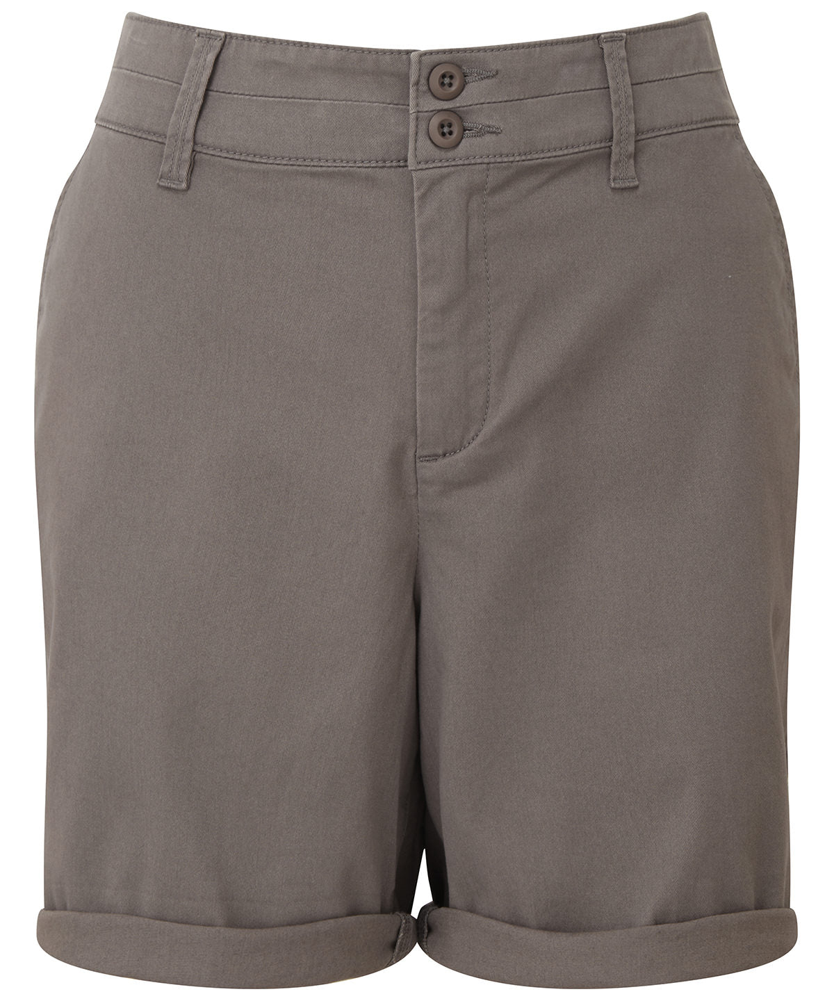 Tryck din logga på Shorts från Asquith & Fox - Anpassa Lätta chino-shorts för damer i färgen Mellangrå för företag, föreningar och privatpersoner