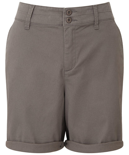 Tryck din logga på Shorts från Asquith & Fox - Anpassa Lätta chino-shorts för damer i färgen Mellangrå för företag, föreningar och privatpersoner