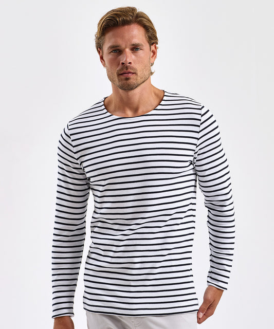 Tryck din logga på T-shirts från Asquith & Fox - Anpassa Marinire Coastal Long Sleeve Tee - Herr i färgen för företag, föreningar och privatpersoner