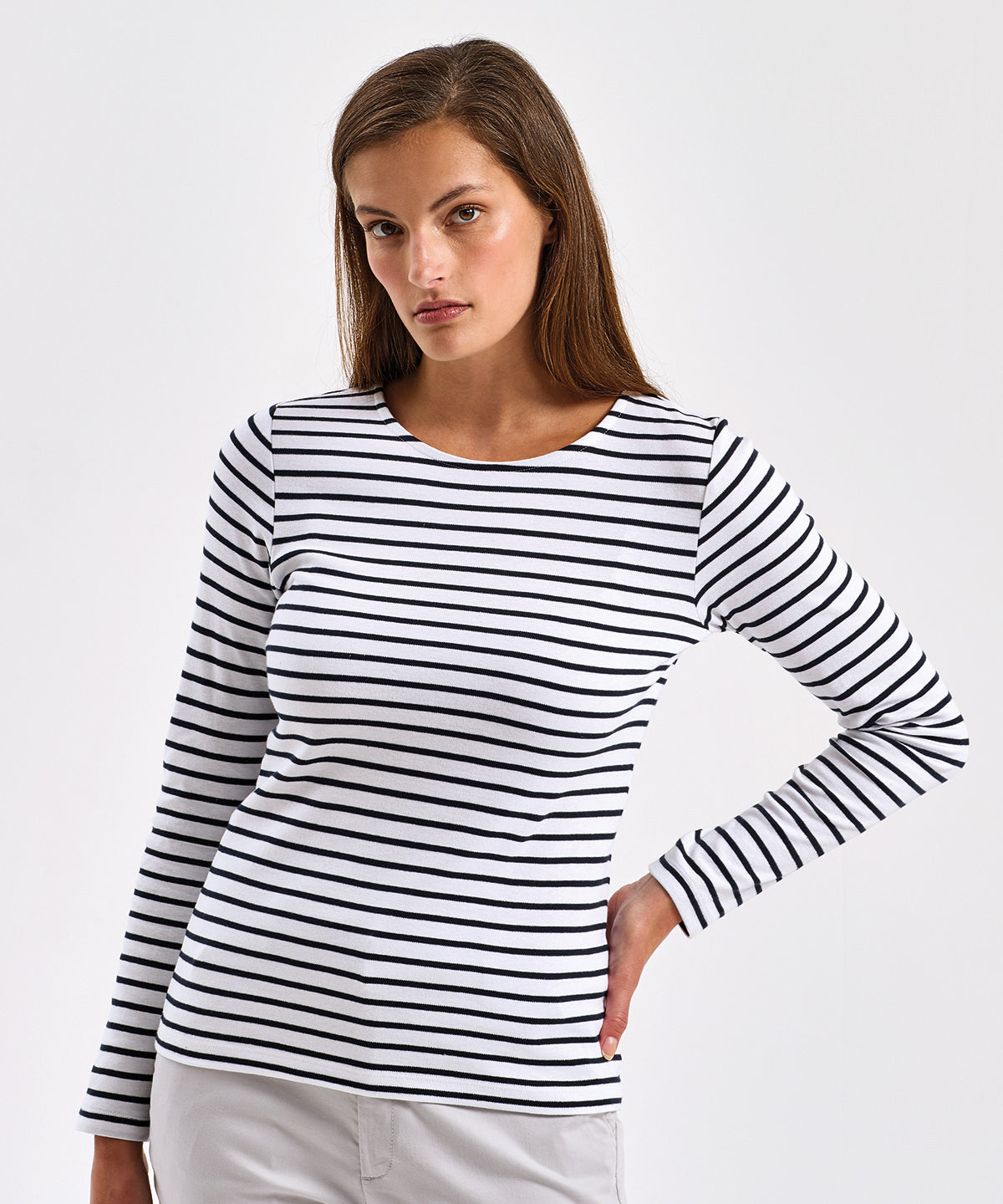 Tryck din logga på T-shirts från Asquith & Fox - Anpassa Marinire Coastal Long Sleeve Tee -Dam i färgen för företag, föreningar och privatpersoner