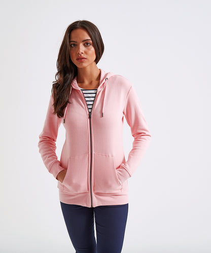 Tryck din logga på Hoodies från Asquith & Fox - Anpassa Asquith & Fox - Ekologisk Zip Hoodie för Dam i färgen för företag, föreningar och privatpersoner