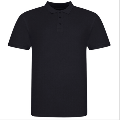 Tryck din logga på från Impala Print Shop - Anpassa AWDis The 100 polo JP100 i färgen Svart för företag, föreningar och privatpersoner