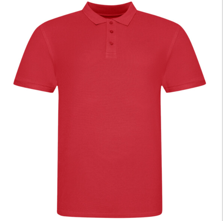 Tryck din logga på från Impala Print Shop - Anpassa AWDis The 100 polo JP100 i färgen Rött för företag, föreningar och privatpersoner