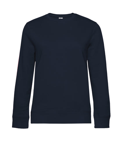 Tryck din logga på Sweatshirts från B&C Collection - Anpassa B&C Collection - Queen halsringning i färgen Marinblå för företag, föreningar och privatpersoner