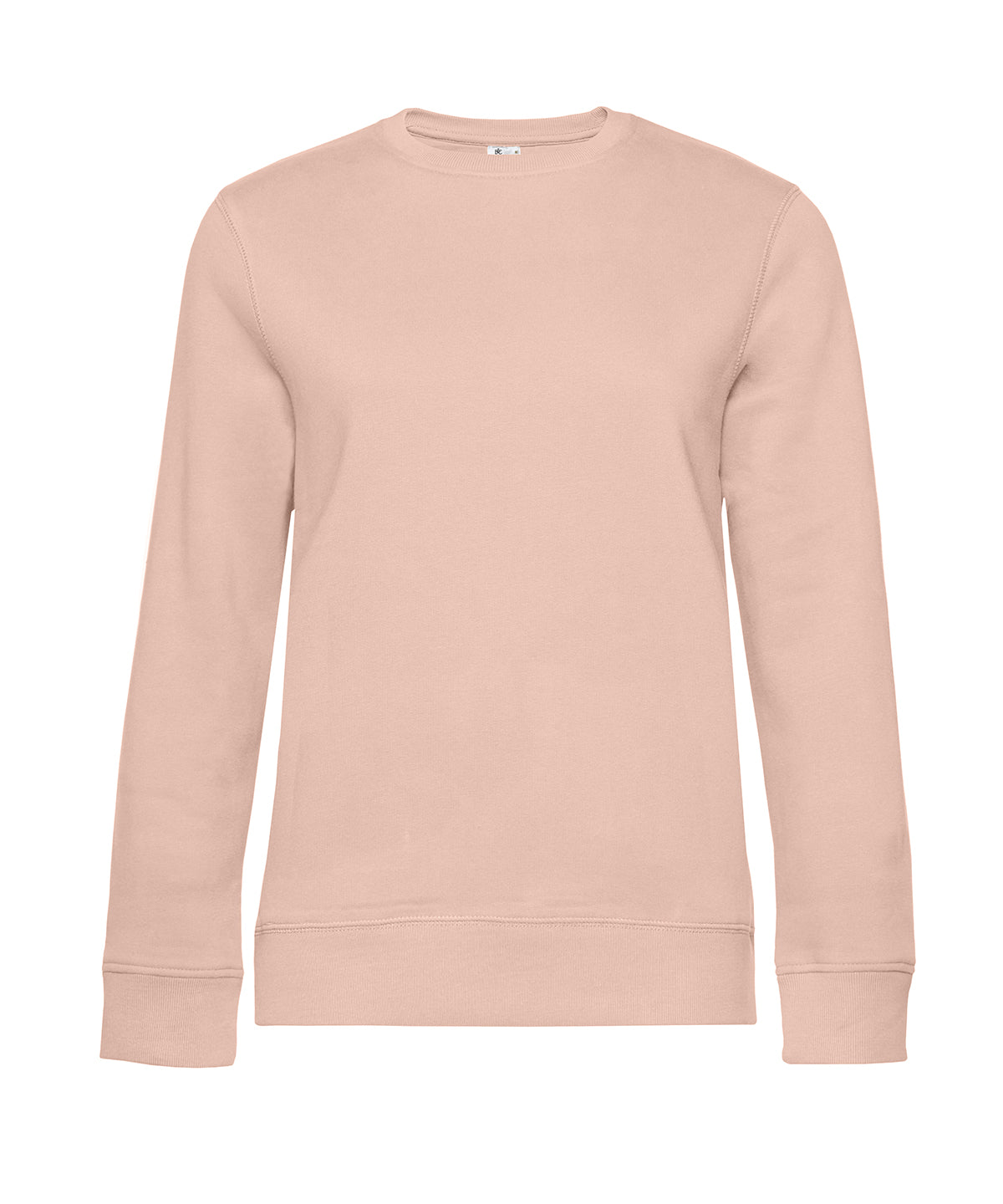 Tryck din logga på Sweatshirts från B&C Collection - Anpassa B&C Collection - Queen halsringning i färgen Ljusrosa för företag, föreningar och privatpersoner