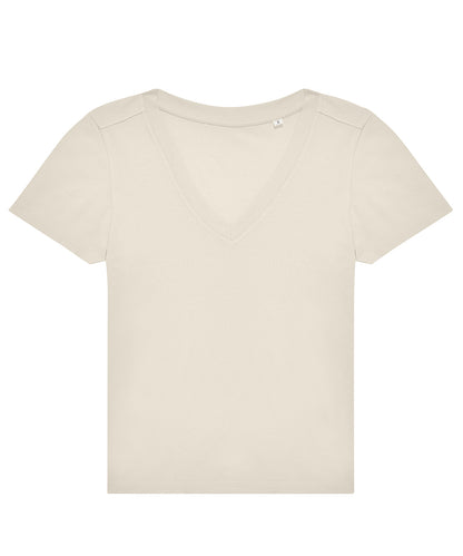 Tryck din logga på T-shirts från B&C Collection - Anpassa (B213F) B&C #E150 V /Damer i färgen Off Vit för företag, föreningar och privatpersoner