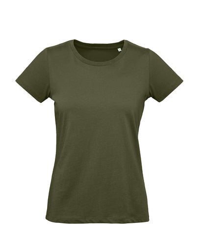 Tryck din logga på T-shirts från B&C Collection - Anpassa B&C Inspire Plus T -Dam i färgen Khaki för företag, föreningar och privatpersoner