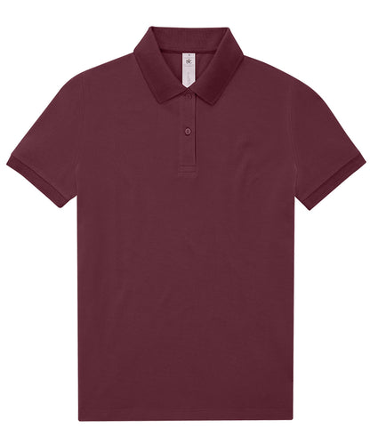 Tryck din logga på Piké från B&C Collection - Anpassa B&C My Polo 180 - Dam i färgen Burgundy för företag, föreningar och privatpersoner