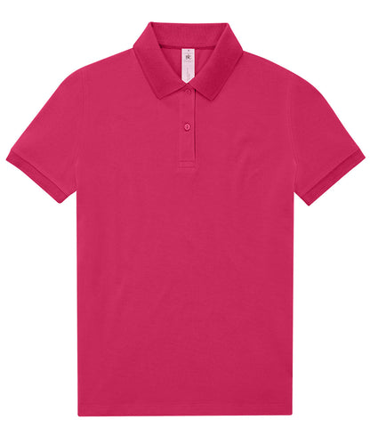 Tryck din logga på Piké från B&C Collection - Anpassa B&C My Polo 180 - Dam i färgen Fuchsia för företag, föreningar och privatpersoner