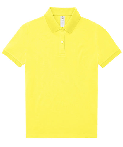 Tryck din logga på Piké från B&C Collection - Anpassa B&C My Polo 180 - Dam i färgen Ljusgul för företag, föreningar och privatpersoner