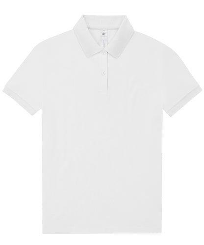 Tryck din logga på Piké från B&C Collection - Anpassa B&C My Polo 180 - Dam i färgen Vit för företag, föreningar och privatpersoner