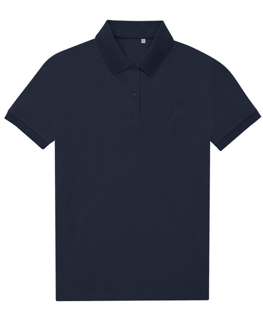 Tryck din logga på Piké från B&C Collection - Anpassa B&C My Eco Polo 65/35 - Dam i färgen Marinblå för företag, föreningar och privatpersoner