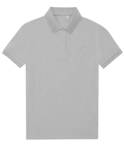 Tryck din logga på Piké från B&C Collection - Anpassa B&C My Eco Polo 65/35 - Dam i färgen Ljusgrå för företag, föreningar och privatpersoner