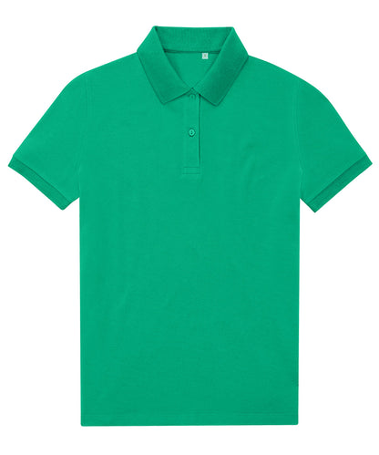 Tryck din logga på Piké från B&C Collection - Anpassa B&C My Eco Polo 65/35 - Dam i färgen Mellan grön för företag, föreningar och privatpersoner