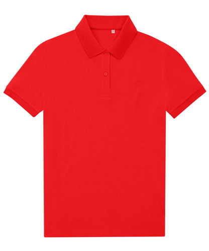 Tryck din logga på Piké från B&C Collection - Anpassa B&C My Eco Polo 65/35 - Dam i färgen Ljusröd för företag, föreningar och privatpersoner
