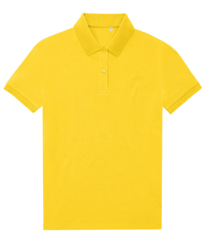 Tryck din logga på Piké från B&C Collection - Anpassa B&C My Eco Polo 65/35 - Dam i färgen Mellan gul för företag, föreningar och privatpersoner